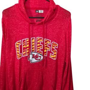 KC Kansas City Chiefs Lightweight Soft Pullover Hoodie Womens XS, Girls L